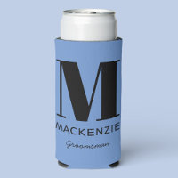 Groomsman Monogram Name Blue