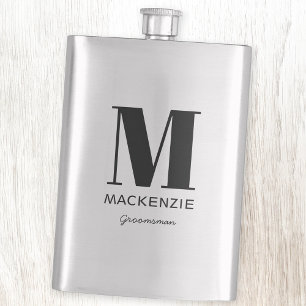 Groomsman Monogram Name Hip Flask