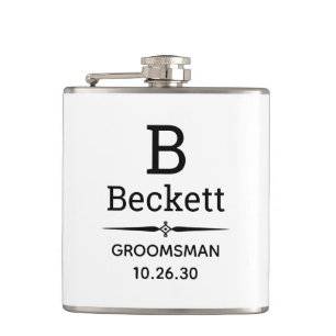 Groomsman Monogrammed Hip Flask