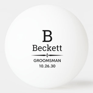 Groomsman Monogrammed Ping Pong Ball