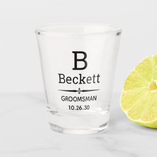 Groomsman Monogrammed Shot Glass