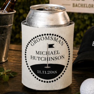 Groomsman Name Golf Wedding Can Cooler