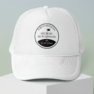 Groomsman Name Wedding Golf Trucker Hat