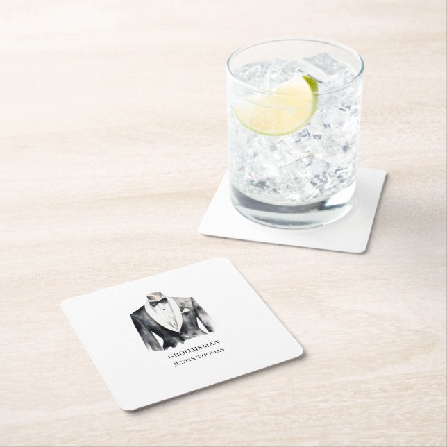 Groomsman Personalised Coaster Gift (Insitu)