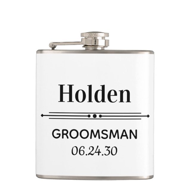 Groomsman Personalised Hip Flask (Front)