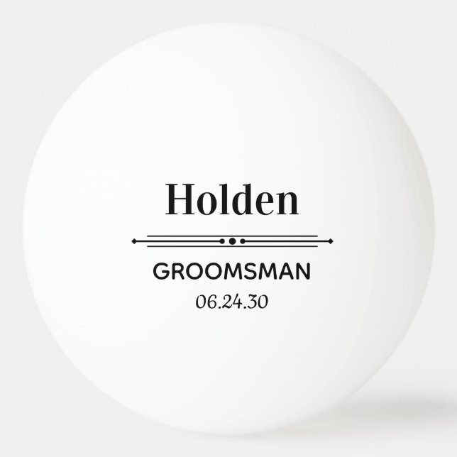Groomsman Personalised Ping Pong Ball (Front)