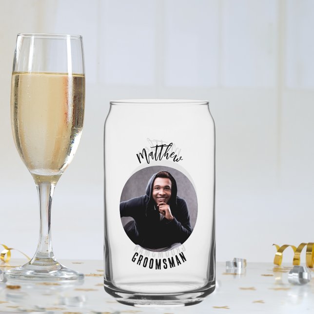 Groomsman photo bachelor party can glass (Creator Uploaded)