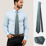 Groomsman proposal wedding elegant blue  tie<br><div class="desc">This exquisite personalised tie showcases the word "groomsman" in a light blue hue against a gradient background of dark and light blue. It offers a mix of humour, elegance, and style to enhance your wedding or bachelor party attire. It's a delightful way to invite your friends to be groomsmen or...</div>