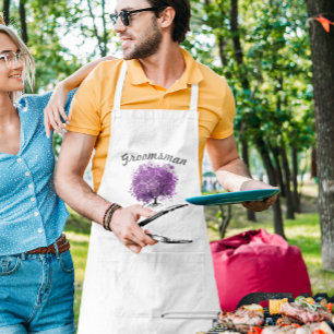 Groomsman Purple Heart Leaf Tree Wedding Standard Apron