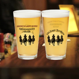 Groomsman’s Last Rodeo Cowboy Sunset Party Drink Glass