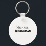 Groomsman simple minimal add name modern masculine key ring<br><div class="desc">design</div>