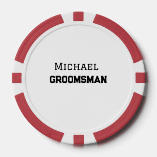 Groomsman simple minimal add name modern masculine poker chips
