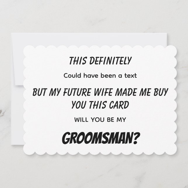 Groomsman Simple Minimalist Comic Style Invitation (Front)
