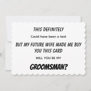 Groomsman Simple Minimalist Comic Style Invitation