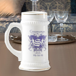 GroomsMan Stein Wedding Vintage Lions