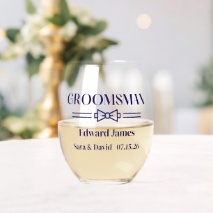 Groomsman Stemless Wine Glass