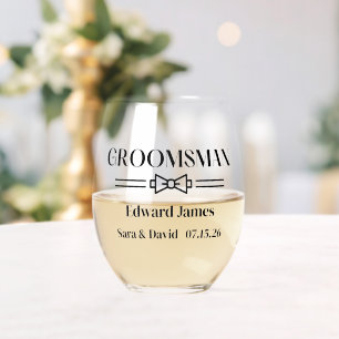 Groomsman Stemless Wine Glass