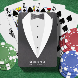Groomsman Suit Wedding Favour Playing Cards