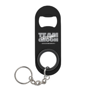 Groomsman Team Groom Name Wedding Party Black Grey