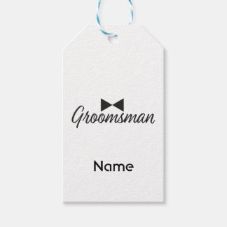 Groomsman text and Bow tie Gift Tags