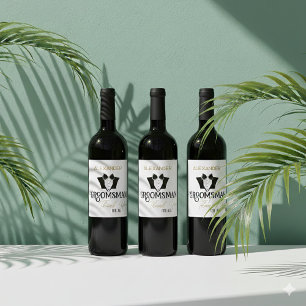 Groomsman Thank You For All Elegant Personalised Wine Label