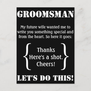 Groomsman Thank You Postcard