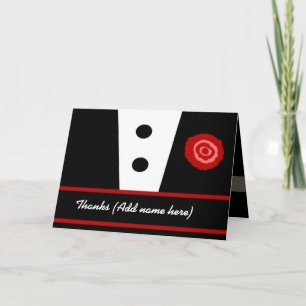 GROOMSMAN Thank You - Tuxedo with Rose