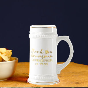 Groomsman Thank You Wedding Favour Beer Stein