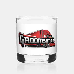 Groomsman Truck Driver  Whiskey Glass