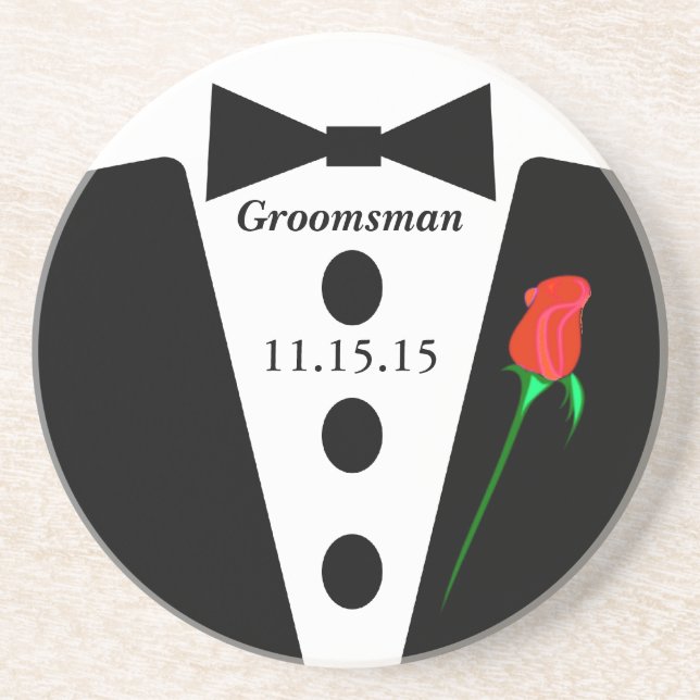 Groomsman Tuxedo Coasters (Front)