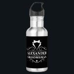 Groomsman Tuxedo Tie Black 532 Ml Water Bottle<br><div class="desc">Groomsman Tuxedo Tie Black Water Bottle</div>