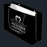Groomsman Tuxedo Tie Black Large Gift Bag<br><div class="desc">Wedding Groomsman Tuxedo Tie Black Large Gift Bag or Favour Bag</div>
