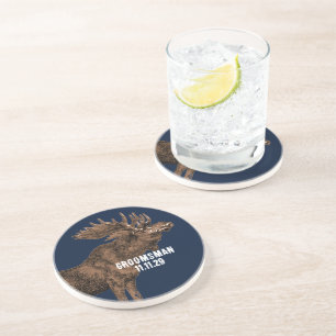 Groomsman Vintage Moose Coasters