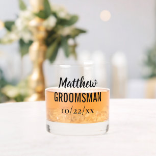 Groomsman Wedding Bachelor Party Favour Whiskey Glass