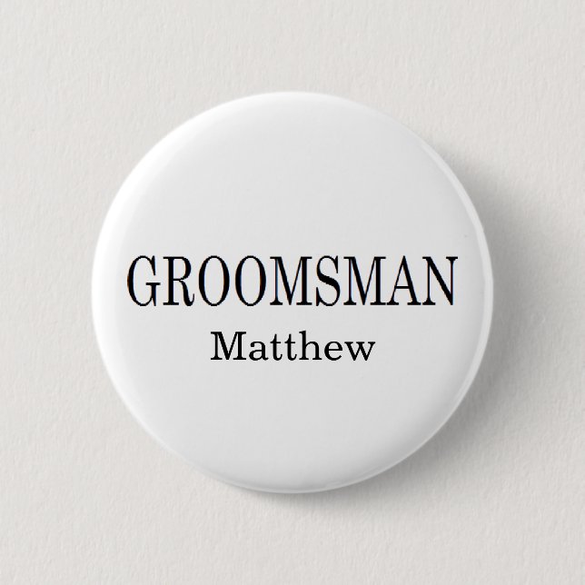 Groomsman Wedding Button (Front)