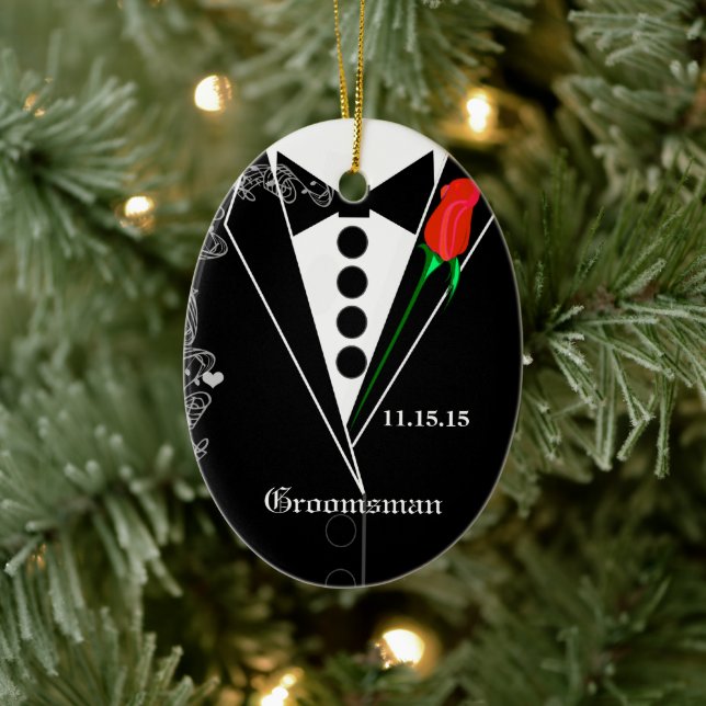 Groomsman Wedding Christmas Ornament (Tree)