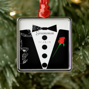 Groomsman Wedding Christmas Ornament