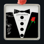 Groomsman Wedding Christmas Ornament<br><div class="desc">Wedding Keepsake Wedding Party Necklaces - to change background colour - click customise - click edit - choose last tool in drop down menu and choose from one of the colours shown or enter your rgb hex code for your custom wedding colour- to change font colour select the text you...</div>