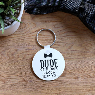 Groomsman Wedding Favour Dude of Honour Keychain