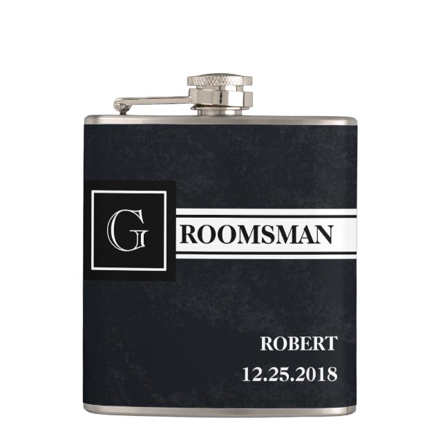 Groomsman Wedding Hip Flask (Front)