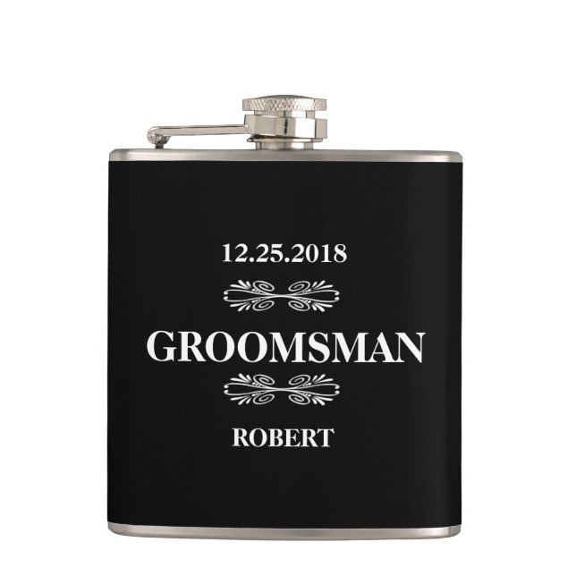 Groomsman Wedding Hip Flask (Front)