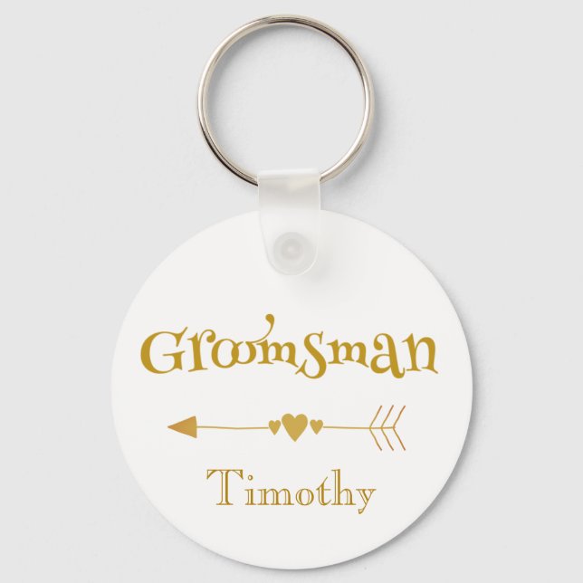 Groomsman wedding token key ring (Front)