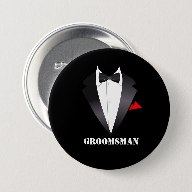 Groomsman with Tuxedo Shirt - Button (Front & Back)
