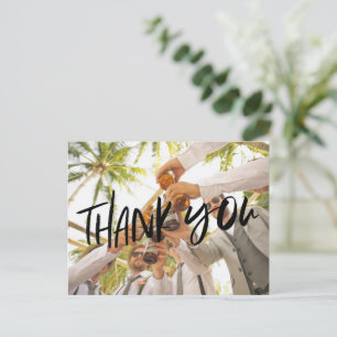 Groomsmen Best Man Wedding Photo Thank You Postcard