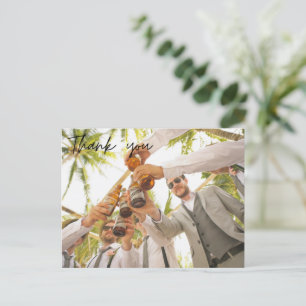 Groomsmen Best Man Wedding Photo Thank You Postcard