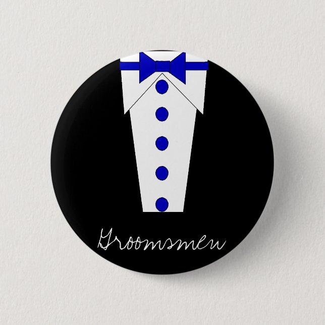 Groomsmen Button (Blue) (Front)