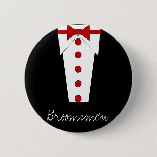 Groomsmen Button (Red)