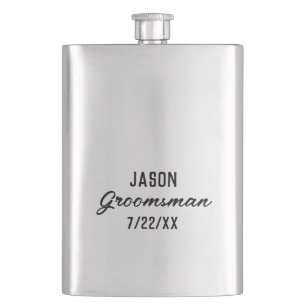 Groomsmen Gift Custom Text Wedding Favour Hip Flask