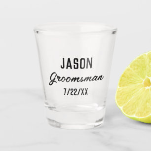 Groomsmen Gift Custom Text Wedding Favour Shot Glass