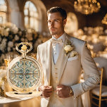 Groomsmen Gift Gold Pocket Watch Pearl Coast Elega<br><div class="desc">Show your appreciation with the Groomsmen Gift Gold Pocket Watch from the Pearl Coast Elegance collection. This timeless keepsake featuring a digitally edited AI design with intricate details inspired by the ocean, crafted in a stunning gold finish. Perfect for coastal weddings or sophisticated celebrations, it’s a meaningful way to thank...</div>